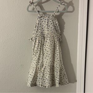 Emile et Ida Cream and Blue Floral Dress